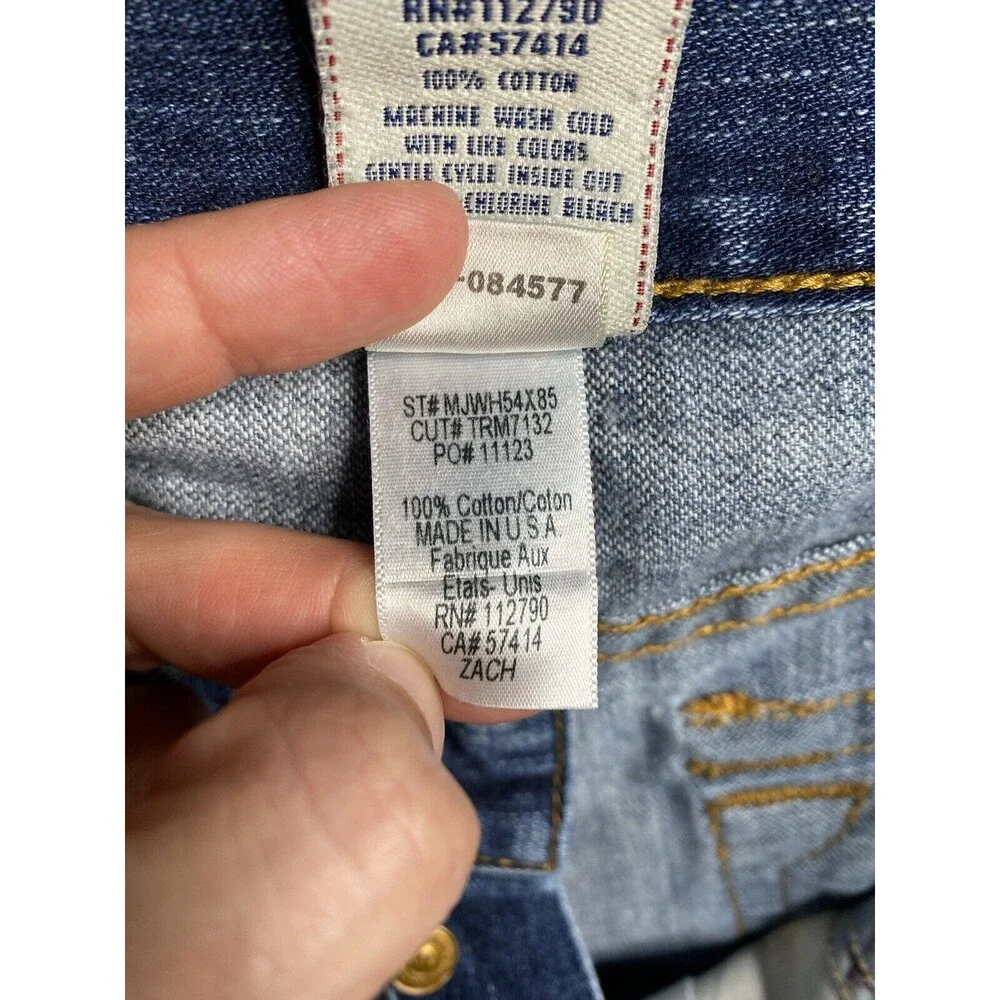 Vintage Y2K True Religion Zach Mens Jeans Straight Button Fly W32 L32 USA Made